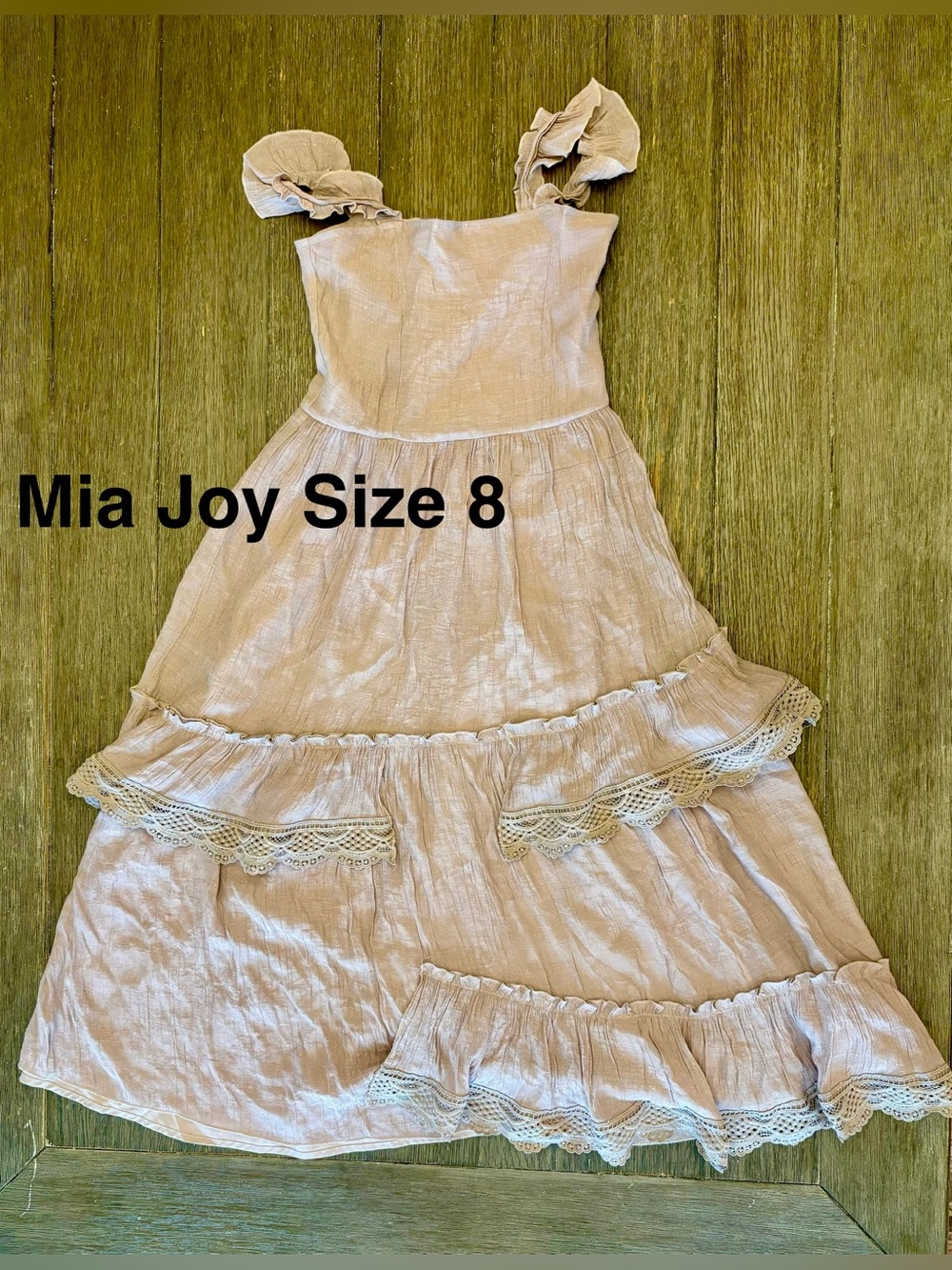 Mia Joy Girls Rose/Gray Ruffle Tiered Dress